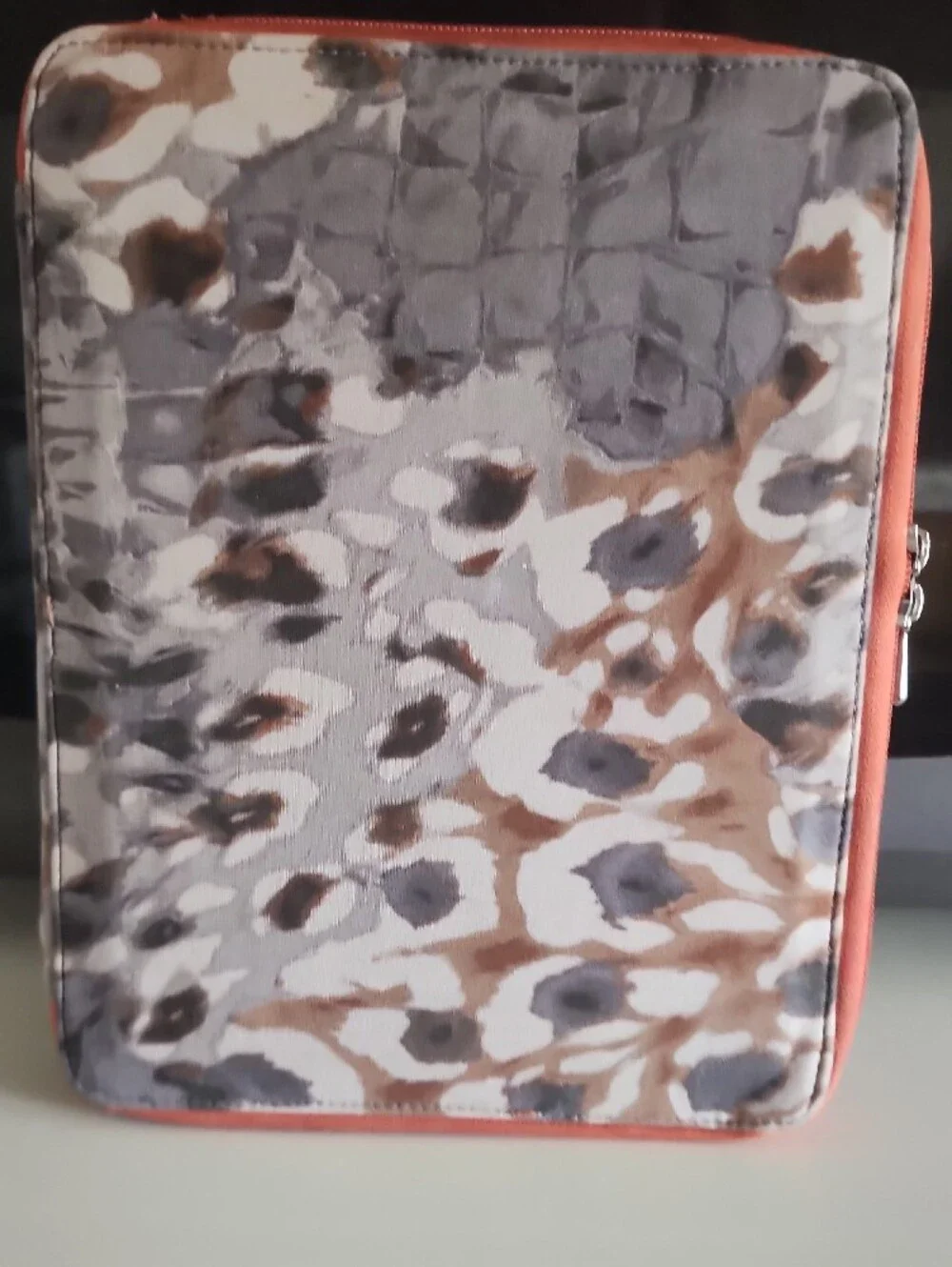 Leopard Print Tablet Sleeve Case - Brown/Gray